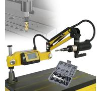 Electric Tapping Machine, Smart Touch Screen Universal 360° Tapper with 8Pcs Collets for Metalworking, DIY, CNC, Industrial Tapping, 220V Power