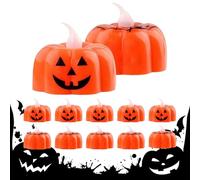 Electric Tea Lights Candles, Flickering Halloween Pumpkin Led Flameless Candles Decorations, Halloween LED Lamp for Celebration Event Party Bedroom Dinner Beach Engagement Birthday