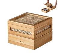 Electric Tea Roasting Cage, 150W Drying Machine with Touch Controls, 3 Temperature Settings, 200g Capacity, Bamboo Construction for Enhancing Aroma