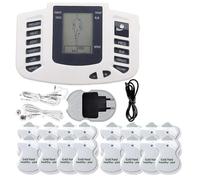 Electric TENS Muscle Stimulator Full-Body Massager Set - EMS Therapy Device with 16 Electrode Pads, USB/AAA Power, Neck to Leg Massage