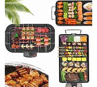 Electric Teppanyaki Grill, Smokeless Table Top Grill, Camping Grill Hotplate, Plancha Plate Removable, Portable BBQ Party Grill, Indoor and Outdoor Grilldle Healthy Dining, Grill Machine 1500W