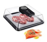 Electric Thawing Board with Visual Lid,Quick Defrosting Tray for Frozen Meat,Rechargeable Meat Defrosting Tray,Airflow Technology, for Frozen Steak, Chicken, Fish, Shrimp and Seafood(Black)