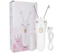 Electric Threading Epilator, Facial Hair Remover Usb Charging Cotton Thread Epilator Button Switch Designs Easy and Convenient Operation (Host + Cotton Thread + USB Cable)(gold)