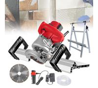 Electric Tile Bevel Cutter, Dual-Handle Angle Grinder for Ceramic & Marble, Wet Cutting with Hose, Aluminum Base, Dust-Free Operation (Machine + Bracket)
