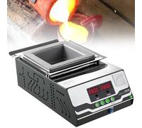 Electric Tin Melting Furnace, Welding Crucible with Slag Tank, Double Temperature Digital Display, Capacity 3.3kg and 0 ℃ -600 ℃ Adjustable for Melting Metal