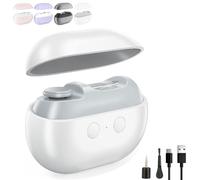 Electric Toenail Clippers for Seniors, 3-in-1 Smart Nail Clipper Automatic Portable Fingernail Cutter with LED Light, USB Rechargeable Trimmer Polisher with File for Adults(White)