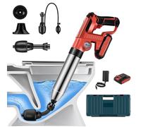 Electric Toilet Plunger With Dedicated Box, Plunger Toilet Can Only Take 2 Mins To Unclog Toilet,Bathroom,Floor Drain,Sewer,Pipe，RED,1 Battery