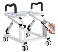 Electric Toilet Seat Riser with Assisted Lift, 29° Lifting Angle and 360° Universal Wheels for Easy Mobility, Stops Instantly When Released