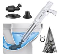 Electric Toilet Snake for Bathroom, Heavy-Duty Clog Remover for Toilets, High-Pressure Air, Toilet Unclogger, W