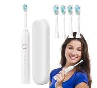 Electric Toothbrush - ABS 22x7x4.8cm | Rechargeable 40000 VPM 6 Modes 2-Minute Smart Timer | Fast Charge Lasts 180 Days with 4 Brush Heads and Storage Case for Adults