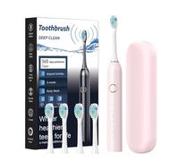 Electric Toothbrush - ABS 22x7x4.8cm | Rechargeable 40000 VPM 6 Modes 2-Minute Smart Timer | Fast Charge Lasts 180 Days with 4 Brush Heads and Storage Case for Adults
