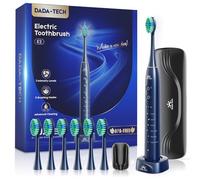 Electric Toothbrush Adults, Sonic Toothbrush Rechargeable with Travel Case, Holder & 7 Reminder Heads, 6 Modes & 3 Intensities, 40000 VPM, 2-Minute Timer Ultrasonic Toothbrush (Blue 12)