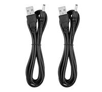 Electric Toothbrush Charger Cable Replacement for Fairywill Sonic, Bitvae D2 Sonic, Vekkia, Dnsly, Gloridea Brush and Foreo Luna 3 - USB Cord 5 ft Black (2-Pack)