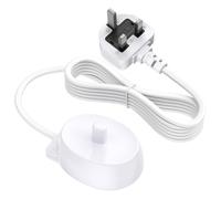 Electric Toothbrush Charger for Oral B iO3 iO4 iO5 iO6 Smart 6000N, Genius X, 8000, Type 3757 Replacement Charger, UK Inductive Charging Base Portable Power Cord Environmental ABS for Travel