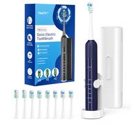 Electric Toothbrush for Adults and Kids, Sonic Toothbrush 47,000 VPM with 5 Modes and 3 Intensities, Travel Toothbrush with Case, 3 Hours Charge for 60 Days, Built-in Smart Timer Blue