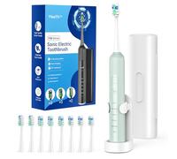 Electric Toothbrush for Adults and Kids, Sonic Toothbrush 47,000 VPM with 5 Modes and 3 Intensities, Travel Toothbrush with Case, 3 Hours Charge for 60 Days, Built-in Smart Timer Light Green