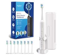 Electric Toothbrush for Adults and Kids, Sonic 47,000 VPM with 5 Modes and 3 Intensities, Travel Toothbrush with Case, 3 Hours Charge for 60 Days, Built-in Smart Timer White