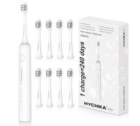 Electric Toothbrush for Adults - Rechargeable Sonic Toothbrush with 8 Toothbrush Heads,240 Days Battery Life,3 Cleaning Modes,IPX7,2 Minute Smart Timer,Gift for Family (Pure White)