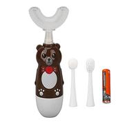Electric Toothbrush for Kids, Children's Toothbrush, U Shaped Silicone Sonic Toothbrush with 3 Brush Heads,Automatic Cleaning Oral Care Tool, for 6-12 Years Old Kids (Coffee)