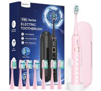 Sonic Electric Toothbrush for Adults and Kids - Sonic Toothbrush with 8 Toothbrush Heads, 90 Days Battery Life, 50,000 VPM, 5 Cleaning Modes with Teeth Whitening, Travel Case, 2 Minute Smart Timer