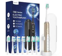 Sonic Electric Toothbrush for Adults and Kids - Sonic Toothbrush with 8 Toothbrush Heads, 90 Days Battery Life, 50,000 VPM, 5 Cleaning Modes with Teeth Whitening, Travel Case, 2 Minute Smart Timer