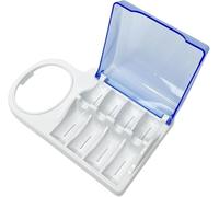 Electric Toothbrush Head Holder Stand - Hygienic Bathroom Organiser with Dust Cover, Compact Travel & Home Storage Rack for Oral-B & Philips Sonicare (Blue)