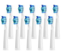 Electric Toothbrush Heads Compatible with Fairywill D7/D8/FW507/FW508/FW551/917/959/D1/D3/SG-E9/SG-507/SG-958 Moderately Soft Bristles Brush Replacement (White 10 Count)