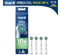 Electric Toothbrush Heads Oral-B Pro Cross Action X-Shape Bristles Pack of 4