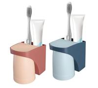Electric Toothbrush Holder Wall Mounted, Tooth Brush Holder Set, Toothbrush Holders for Bathroom, Wall Mounted Toothbrush Holder with Magnetic, Self-adhesive, PP, bathroom countertop organizer