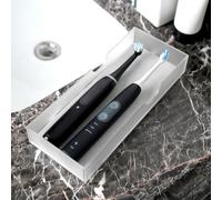 Electric Toothbrush Holder with Diatomite Drying Stone, Bathroom Drawer Organizer with Drainage Hole for Toothbrush Tray, Acrylic Drawer Organizer Bins for Toothbrush, Toothpaste (Frosted Large)