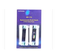 Electric Toothbrush Replacement Brush Head, Three-Dimensional Cutting Compatible with SB-417A / SB17A Dual Heads, Dupont bristles fit the Curvature of the Teeth(SB-17A 4pcs)