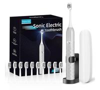 Electric Toothbrush Set, Equipped with 10 Brush Heads and Travel case, IPX8 Waterproof, 2-Minute Timer, 42000 high-Frequency Vibrations, 5 Modes, The First Choice for Gift Giving