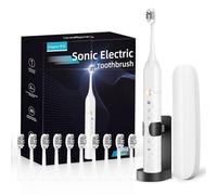Electric Toothbrush Set, Equipped with 10 Brush Heads and Travel case, IPX8 Waterproof, 2-Minute Timer, 42000 high-Frequency Vibrations, 5 Modes, The First Choice for Gift Giving