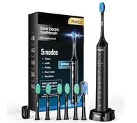 Electric Toothbrush, Sonic Toothbrush, Electric Toothbrushes Adults with 3 Intensities and 5 Modes, 40000 VPM & IPX7, Quiet Kids Electric Toothbrush with 90-Day Battery Life and Timer, Knight Black