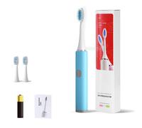 Electric Toothbrush Ultrasonic Soft Bristle Waterproof Whitening Automatic Toothbrush for Adults Children Blue (Battery)