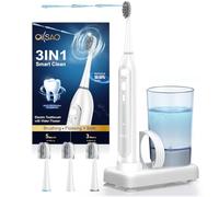 Electric Toothbrush with Water Flosser Combo (Pearl White)