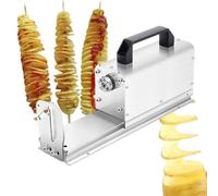 Electric Tornado Potato Slicer Spiral Cutters, Stainless Steel Vegetables Cutting Maker, Automatic Potatoes Chip Tower Machine, with 3 Type Blades and Handle, Rotate Speed: 200r/min,220V (220v )