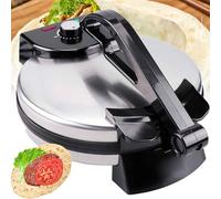 Electric Tortilla Press - 1800W Double-Sided Baking Maker, 12-Inch, Stainless Steel, Non-Stick, Anti-Scald Handle, Indicator Light for Tortilla & Naan Bread