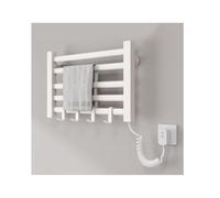 Electric Towel Warmer Rack, Heated Towel Racks for Bathroom, Wall Mounted Towel Warmer Plug-In,5-Bars Hot Towel Dryer with Hooks,Thermostatic Heating,Multifunctional,White