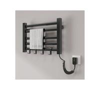 Electric Towel Warmer Rack, Heated Towel Racks for Bathroom, Wall Mounted Towel Warmer Plug-In,5-Bars Hot Towel Dryer with Hooks,Thermostatic Heating,Multifunctional,Black