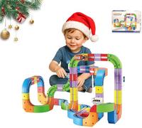 Electric Track Fusion Train Set: 121pcs Magic Rail Cube Trackfusion Train Set, 3D Infinity Magnetic Monorail Cube Car Race Track Fusion Toy For Kids