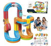 Electric Train Set - 179 PCS Clickrail Flexible Race Track, Gravity-Defying Building Toy for Kids - Includes 2 Cars and Magnetic Track Pieces