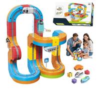 Electric Train Set - 179 PCS Clickrail Flexible Race Track, Gravity-Defying Building Toy for Kids - Includes 2 Cars and Magnetic Track Pieces