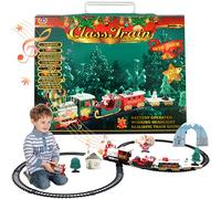 Electric Train Set, Christmas Train Set for Kids, Music Simulated Electric with Carriages & Tracks Classical Christmas Sets for Around The Tree Gifts for Kids