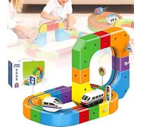 Electric Train Set, Cube Track Building Toys with USB Rechargeable Train, 3D Modular DIY Railway for Kids Ages 3-8, 67PCS