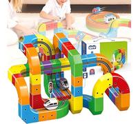 Electric Train Set, Cube Track Building Toys with USB Rechargeable Train, 3D Modular DIY Railway for Kids Ages 3-8, 67PCS