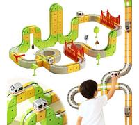 Electric Train Set, DIY Magic Rail Cube Train Set with Anti Gravity Motorized Train, Flexible Race Track Fusion Toy, 3D Embedded Layouts Magnetic Car Track Sets for Kids,Gifts For Boy(166Pcs)