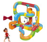 Electric Train Set Flexible Race Track, 101 PCS Click Rail Track Toy with Motorized Car, 3D Gravity-Defying Layouts, STEM Creative Electric Train Track Set(101-piece set)