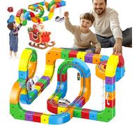 Electric Train Set Flexible Race Track, 2026 Upgraded Electric Train Sets for 5 Year Olds Above, Electrics Toddler Trains Track Set Toy, Develop Intelligence and Thinking (81PCS+2 Car)