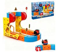 Electric Train Set, Flexible Race Track, 3D Embedded Layout, with Electric Car, Suitable for Children Aged 4 to 8 Years Old Educational Gift (66 pcs)